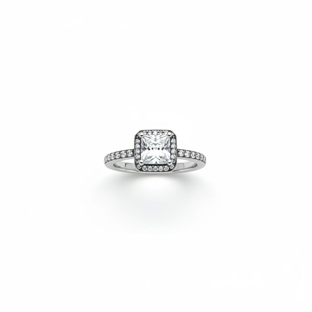 Anillo Solitario Rectangular Talla 8