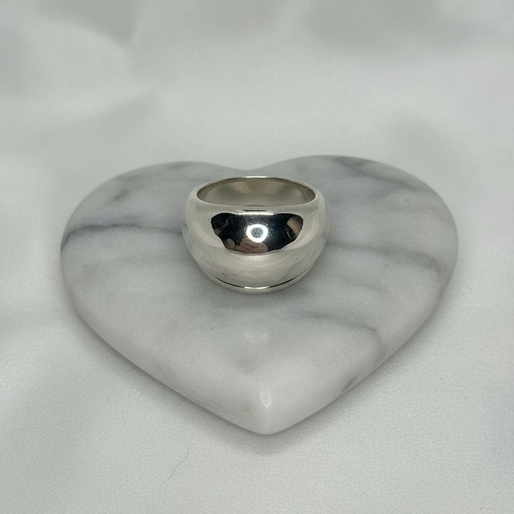 Anillo Domo Bola Lisa Pulido Espejo Talla 9