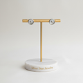 Aretes Topo Redondo con Cristal Central