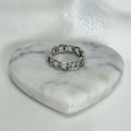 Anillo Banda Cadena Curbana Eslabones Gruesos Talla 7.5