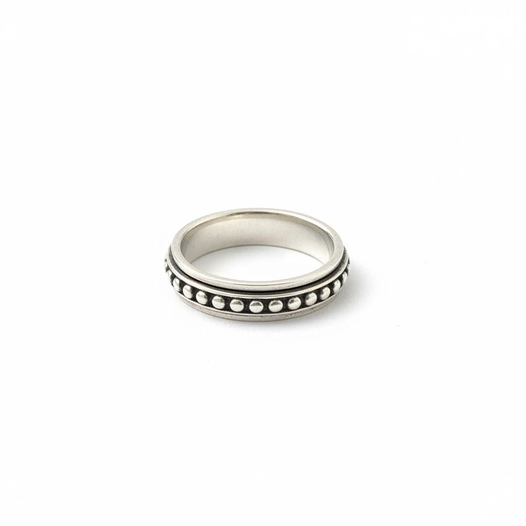 Anillo Banda Hombre Bolitas Oxidadas Talla 13