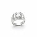 Anillo Sello Masculino Zirconia Esmeralda Talla 10