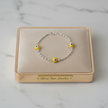 Pulsera Ojo Turco Amarillo con Cadena de Bolitas