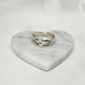 Anillo Triple Banda Entrelazada Rolling Ring Grueso Talla 8