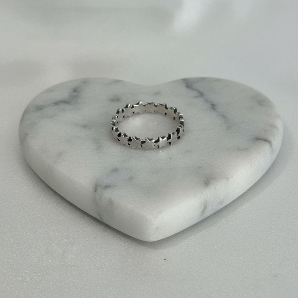 Anillo Banda Estrellas Talla 9