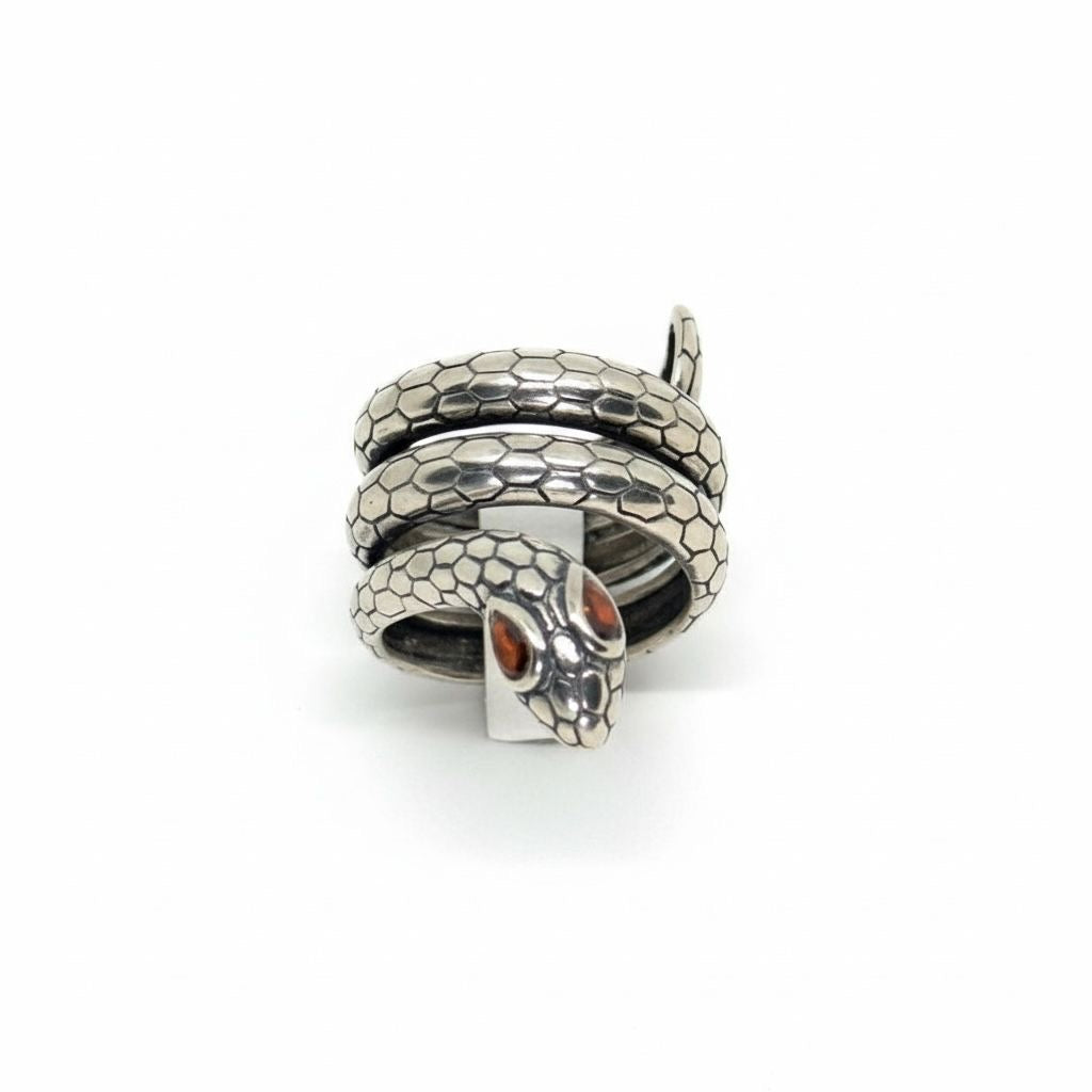 Anillo Serpiente Enroscada Escamas  Talla 10.5