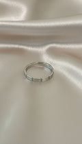 Anillo Banda Fina Segmentos Rectangulares Lisos Talla 7
