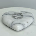 Anillo Cadena Eslabones Rectangulares Pavé Completo Talla 8
