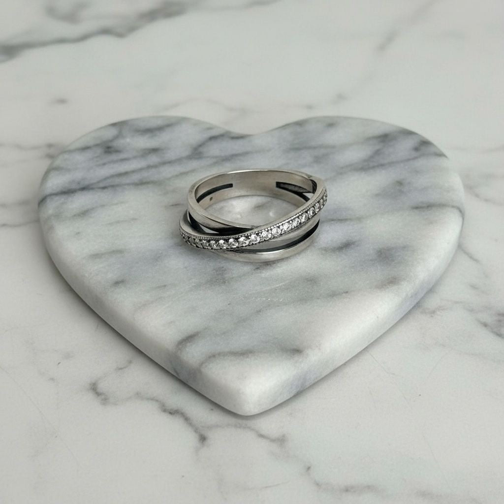 Anillo Triple Banda Entrelazada  Talla 8