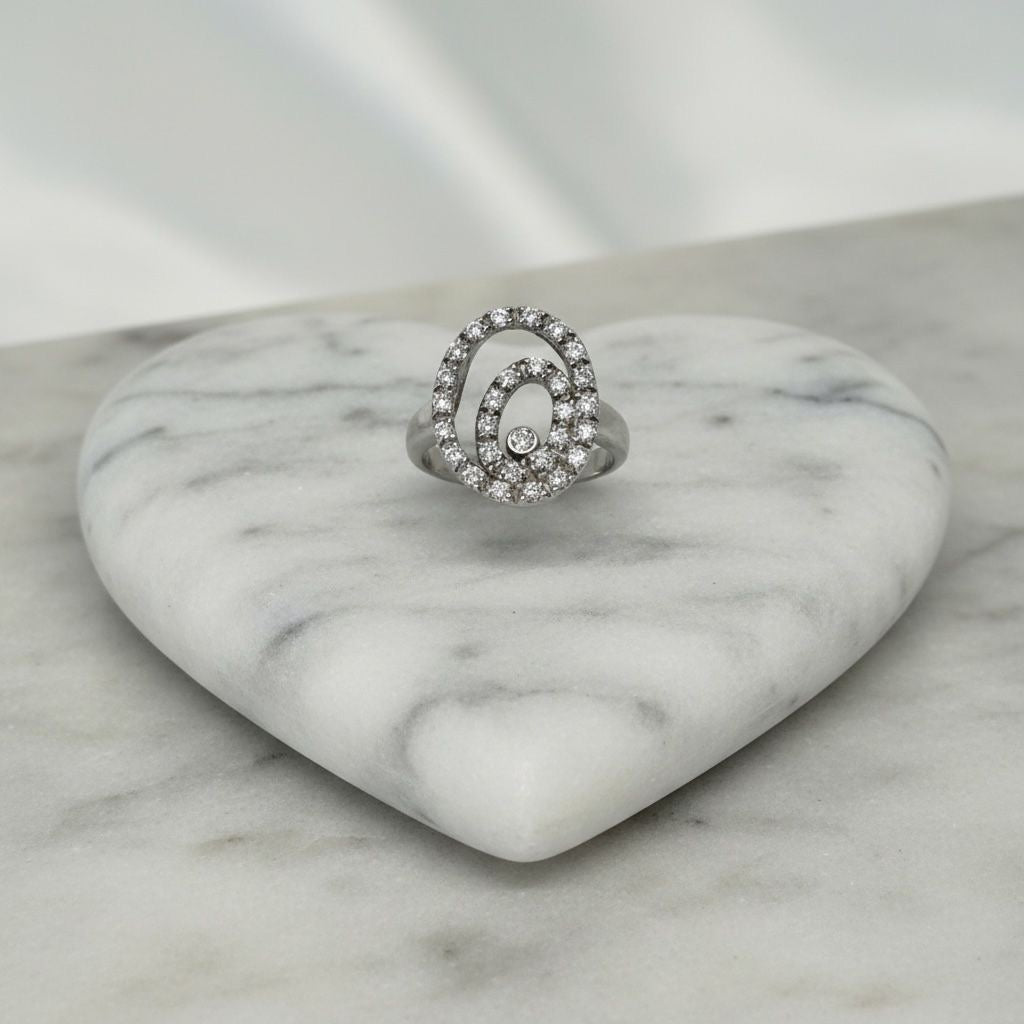 Anillo Espiral Oval Pavé Talla 7