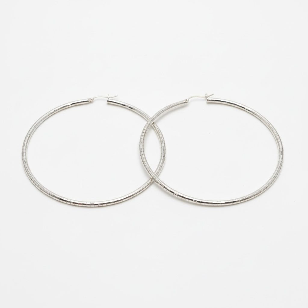 Argollas Grandes Diamantadas Delgadas 8cm