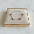 Pulsera Ojo Turco Rojo con Cadena Curb