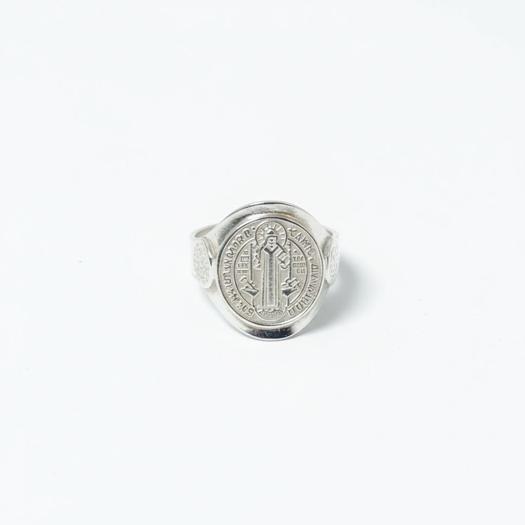 Anillo Medalla San Benito Talla 6