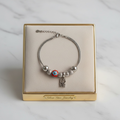Pulsera Estilo Pandora con Charm LOVE y Cuenta Floral