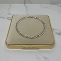Pulsera Figaro Doble Cara Lisa y Diamantada