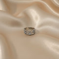 Anillo Triple Banda Bolitas  Talla 7
