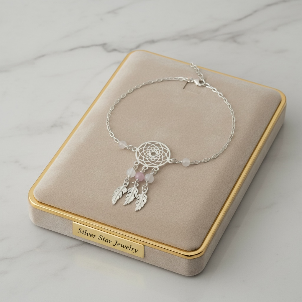 Pulsera Atrapasueños con Piedras y Plumas
