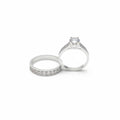 2 Anillos Solitario y Alianza Talla 7.5