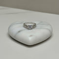 Anillo Solitario Triple Banda Acanalada Talla 7