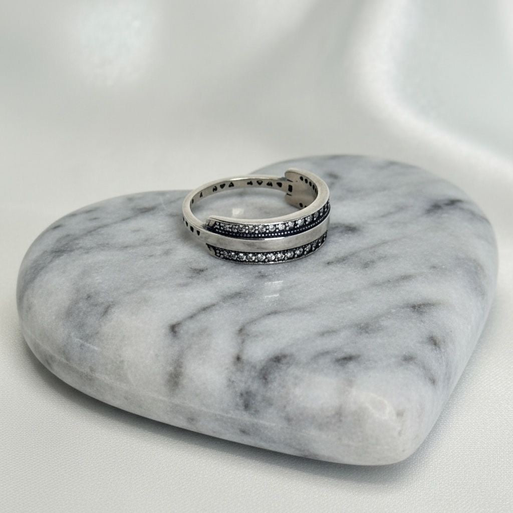 Anillo Abierto Doble Banda Talla 8