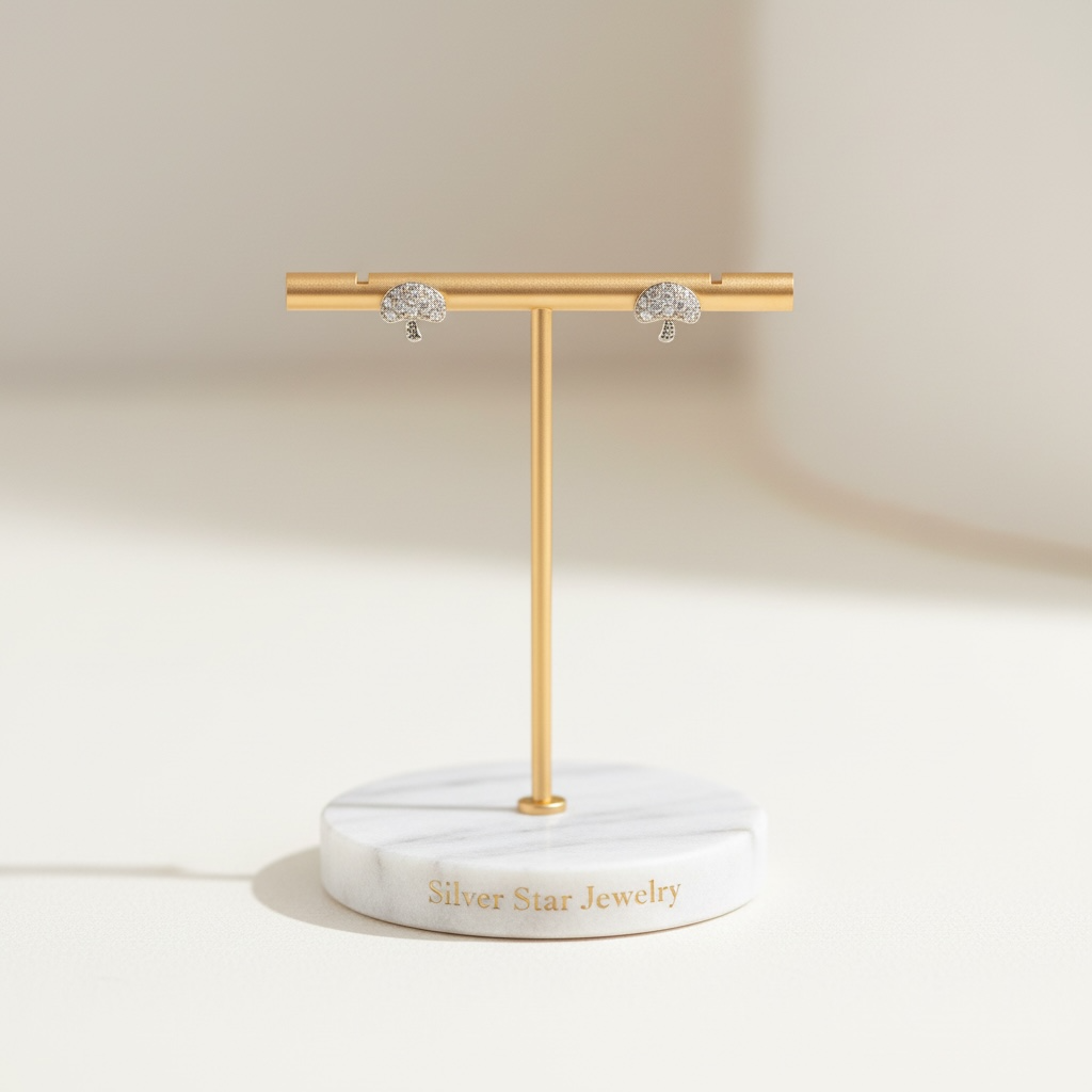 Aretes Topo Hongo Pavé de Zirconias