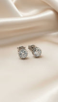 Aretes Topo Zirconia Redonda en Engaste Milgrain 8mm