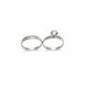 Set Duo Argolla Lisa y Solitario Talla 8.5