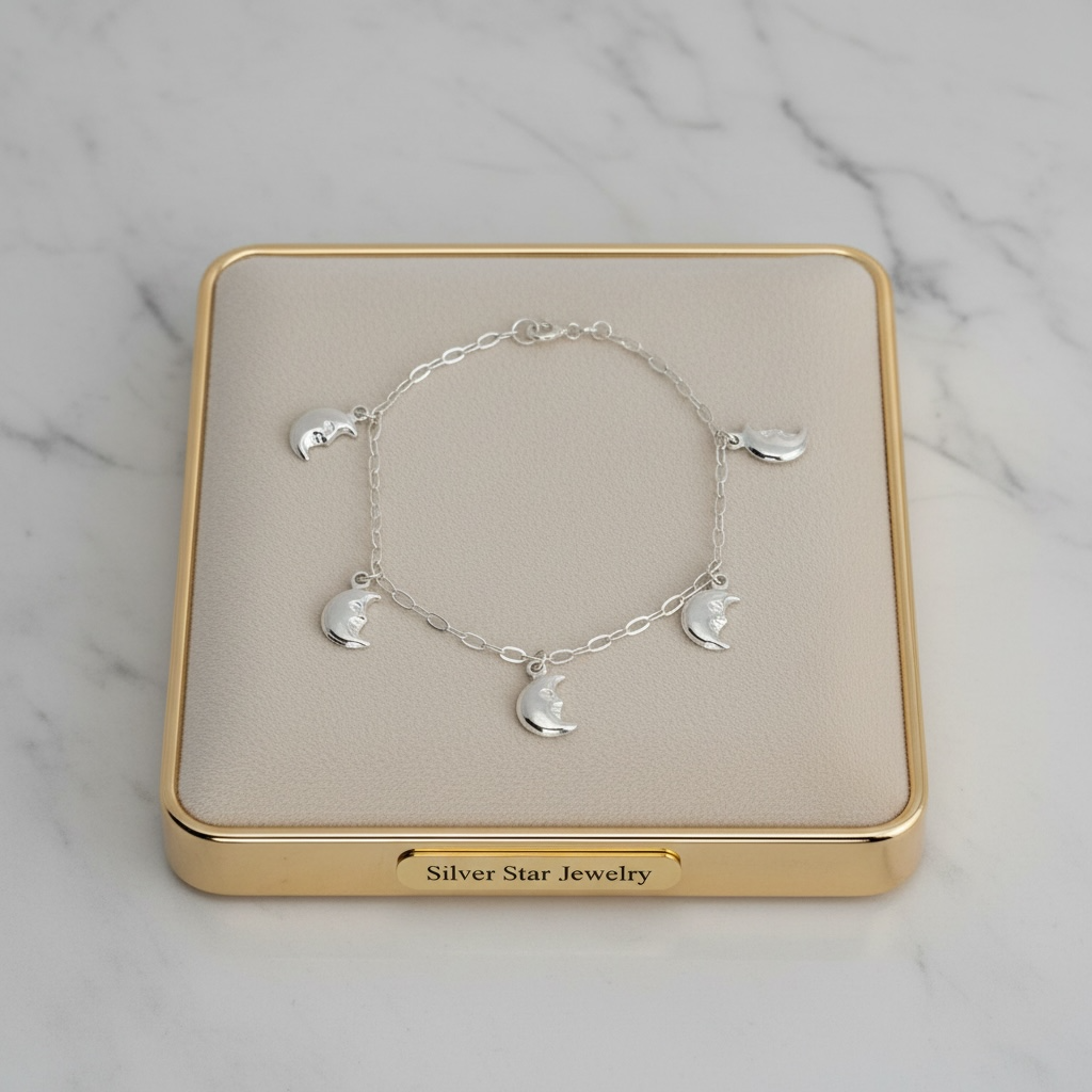 Pulsera Charm Lunas en Plata Esterlina