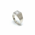 Anillo Sello Hombre Zirconia Esmeralda Talla 12.5