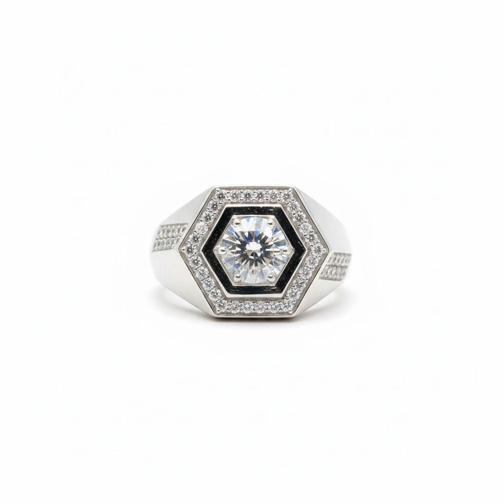 Anillo Sello Hombre Hexagonal Talla 11