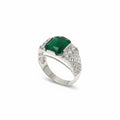 Anillo Sello Hombre Esmeralda Verde Talla 12