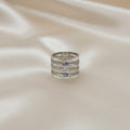 Anillo Banda Ancha Triple fila Talla 8