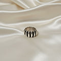 Anillo Domo Acanalado Costillas Verticales Oxidado Talla 7