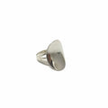 Anillo Disco Oval Liso Escultural Banda Triple Talla 7