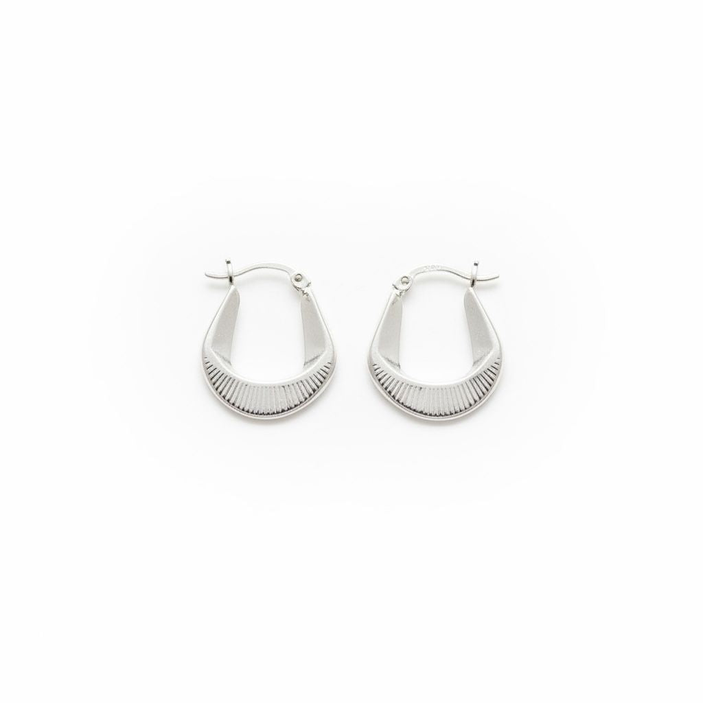 Argollas Chunky Trapecio con Textura Estriada 2x1cm