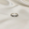 Anillo Banda Pavé Bicolor Negro y Blanco Talla 7