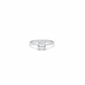 Anillo Solitario Corte Princesa Cuatro Garras Banda Fina Talla 7.5