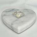 Anillo Corazón Ópalo Blanco Talla 8.5