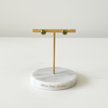 Aretes Topo Zirconia Verde Olivo