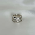 Anillo Banda Ancha Trenzada Talla 8