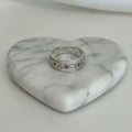 Anillo Banda Ancha Triple Fila Talla 8