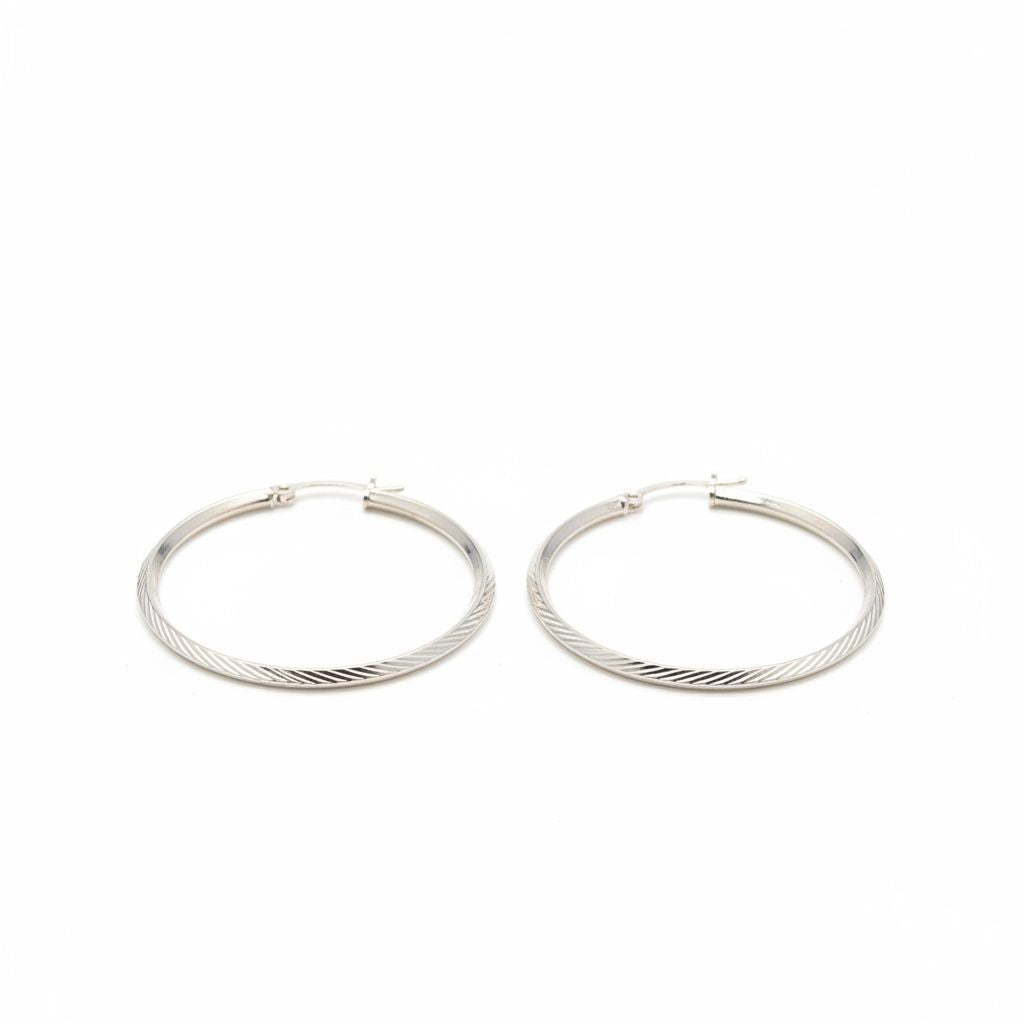 Argollas Diamantadas Diagonales 4cm