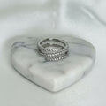 Anillo Espiral Triple Vuelta Pavé Completo Eternidad Talla 8