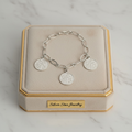 Pulsera Cadena Oval con Tres Medallones Árbol de la Vida