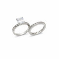 Set de Argollas de Compromiso Princess y Eternidad Pavé Talla 7