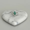 Anillo Rombo Esmeralda Bicolor Talla 7