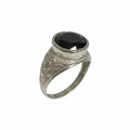 Anillo Sello Hombre Ónix Negro Oval  Talla 12.5