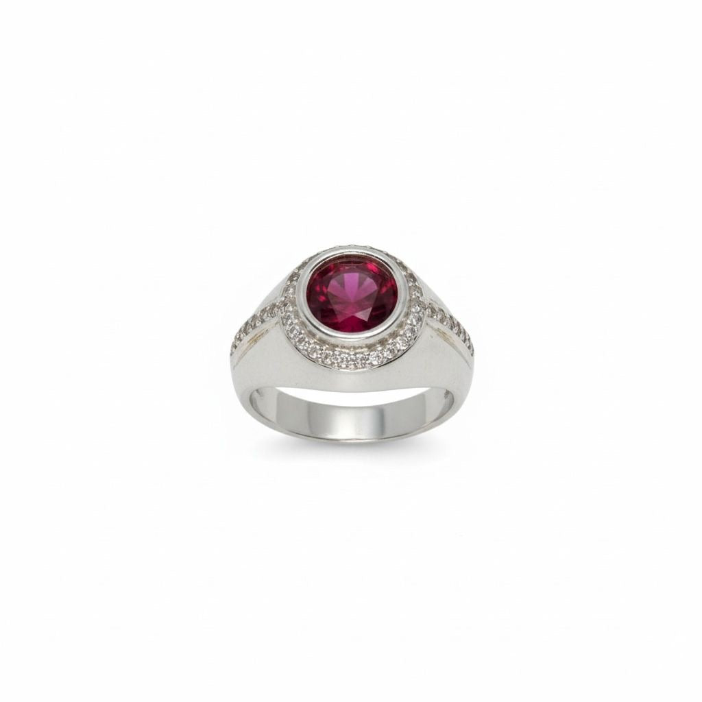 Anillo Sello Hombre Rubí Talla 8 y 11