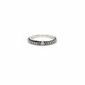 Anillo Solitario Bisel Banda Bolitas Oxidada Talla 7