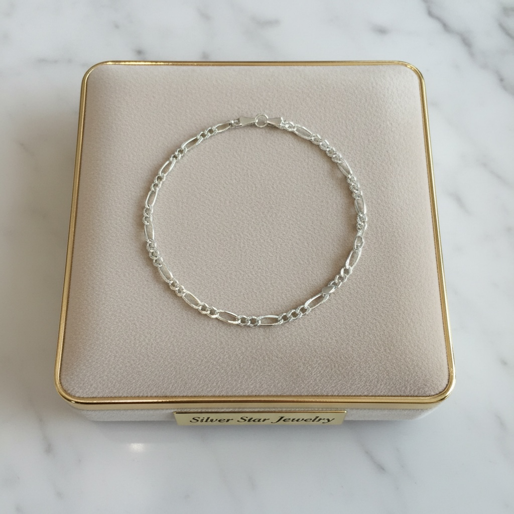 Pulsera Figaro Fina 8 pulgadas